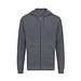 Iqoniq Abisko Zip-Kapuzenpullover aus recycelter Baumwolle, ungefärbtes Anthrazit