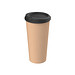 Kaffeebecher ToGo mit Deckel, 400 ml, beständiges braun/schwarz
