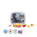 Klappdose, American Style Jelly Beans, inkl. Druck, silberne Dose