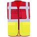 Korntex® Comfort Warnweste Hamburg, Multifunktional, M, Rot / Signal-Gelb