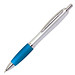 LANCE® Kugelschreiber Rio Satin, blaue Mine, silber/blau-türkis