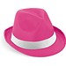 MANOLO POLI. Hut aus PP mit weißen Band aus Polyester, Rosa