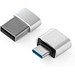 MINSKY. Set aus 2 Aluminium USB-A / USB-C Adaptern, Satinsilber