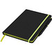 Noir Edge A5 Notizbuch mit farbigem Rand, schwarz,limone