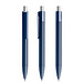 prodir® Druckkugelschreiber DS4 PMM Push, blaue Mine, dunkelblau/silber satiniert