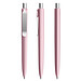 prodir® Druckkugelschreiber DS8 Soft Touch PSR Push, blaue Mine, rosé/silber satiniert