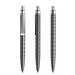 prodir® Druckkugelschreiber QS01 PQS Push, blaue Mine, graphit/silber satiniert