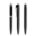 prodir® Druckkugelschreiber QS03 PMP Push, blaue Mine, schwarz/silber satiniert