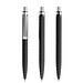 prodir® Druckkugelschreiber QS03 Soft Touch PRS Push, blaue Mine, schwarz/silber satiniert