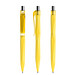 prodir® Druckkugelschreiber QS20 Soft Touch PRT Push, blaue Mine, gelb/silber poliert