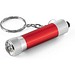 RE-LERGAN. Schlüsselanhänger aus Aluminium (92% recycelt) mit 3-Licht-LED-Taschenlampe, Rot
