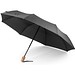 RIVER. Faltbarer Regenschirm aus recyceltem Polyester (100% rPET) 190T Pongé mit automatischer Öffnung und Schließung, Schwarz