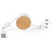 RUBINS. 6-in-1-USB-Kabel ausziehbar aus Recyceltes ABS (100% rABS) und Bambus, Weiß