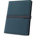 SANDERSON FOLDER. A4-Ordner aus PU (50% recycelt) mit Magnetverschluss und Notizblock mit linierten Seiten, Blau