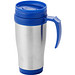 Sanibel Isolierbecher, 400 ml, silber,blau