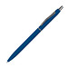 Schlanker, gummierter Druckkugelschreiber, blaue Mine, blau