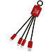 SCX.design C15 Quatro Ladekabel mit Leuchtlogo, Mid red/schwarz