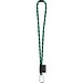SET Lanyard TUBE Long (Ø 7 mm) mit 55 mm D-förmigem Karabiner und Ø 7 mm Sicherheitsverschluss, Schwarz/Grün