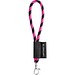 SET Lanyard TUBE Short (Ø 7 mm) mit 9 mm Schnapperkarabiner, Schwarz/Rosa