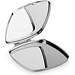SHIMMER. Doppelter Taschenspiegel aus Metall, Silber