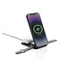 Swiss Peak 15W 3-in-1 magnetischer Wireles Charger aus rPU, schwarz