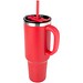 Sydney 1200 ml doppelwandiger RCS-zertifizierter Kupfer-Vakuum Isolierbecher mit Strohhalm, rot