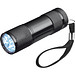 Taschenlampe aus Aluminium mit 9 LEDs, inkl. Batterien in einer Box, schwarz