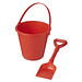 Tides recycelter Strandeimer und Spaten, rot