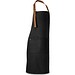 VESPER. Schürze aus 100% Canvas-Baumwolle (300 g/m²) mit Metalldetails, Schwarz