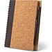 VICENTE. B6-Notizbuch aus Kork und Recyceltes Polyester (100% rPET) mit Kugelschreiber, Schwarz
