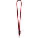 WISBECH. SET Lanyard TUBE Long (Ø 7 mm) mit 9 mm Schnappkarabiner und Ø 7 mm Sicherheitsverschluss, 302 - Rot