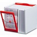 Tischkalender Zettelbox 2026/2027, weiß/rot