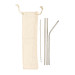 3-teiliges Trinkhalm-Set aus Stainless Steel, silber