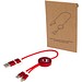 Alasia 30 cm 5-in-1 Kabel aus recyceltem Kunststoff für Datenübertragung und 27W Schnellladung, rot