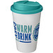 Americano® 350 ml Isolierbecher mit auslaufsicherem Schraubverschluss, weiß/aquablau