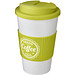 Americano® 350 ml Isolierbecher mit Schutzring & auslaufsicherem Schraubverschluss, weiß/limone