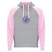 Badet zweifarbiger Kapuzenpullover für Kinder, heather grau / hellrosa, 3/4
