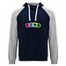Badet zweifarbiger Kapuzenpullover für Kinder, Navy Blue / heather grau, 3/4