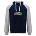 Badet zweifarbiger Kapuzenpullover für Kinder, Navy Blue / heather grau, 7/8