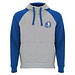 Badet zweifarbiger Kapuzenpullover Unisex, heather grau / royalblau, 2XL