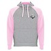 Badet zweifarbiger Kapuzenpullover Unisex, heather grau / hellrosa, 2XL