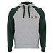 Badet zweifarbiger Kapuzenpullover Unisex, heather grau / dunkelgrün, 2XL