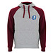 Badet zweifarbiger Kapuzenpullover Unisex, heather grau / Garnet, 2XL