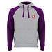 Badet zweifarbiger Kapuzenpullover Unisex, heather grau / lila, 2XL