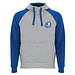 Badet zweifarbiger Kapuzenpullover Unisex, heather grau / royalblau, 3XL