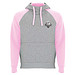 Badet zweifarbiger Kapuzenpullover Unisex, heather grau / hellrosa, 3XL