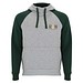 Badet zweifarbiger Kapuzenpullover Unisex, heather grau / dunkelgrün, 3XL