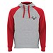 Badet zweifarbiger Kapuzenpullover Unisex, heather grau / rot, 3XL