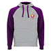 Badet zweifarbiger Kapuzenpullover Unisex, heather grau / lila, 3XL