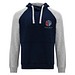 Badet zweifarbiger Kapuzenpullover Unisex, Navy Blue / heather grau, 2XL